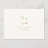 フローラエレガントバラおよびアイボリーRSVP応答はがき ポストカード (正面)