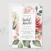フローラエレガントバラグリーナリーブライダルシャワー 招待状 (正面)
