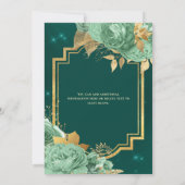 フローラエレガントバラセージグリーン金ゴールドキンセアニェラ 招待状 (裏面)
