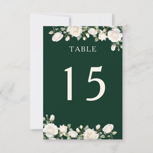 フローラエレガントバラダークグリーンテーブル番号カード (裏面)