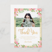 フローラエレガントバラチューリップピンク写真 サンキューカード (正面/裏面)
