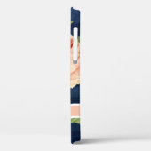 フローラエレガントバラピンクグリーナリーwネイビーウッド Case-Mate iPhoneケース (裏面 / 左)