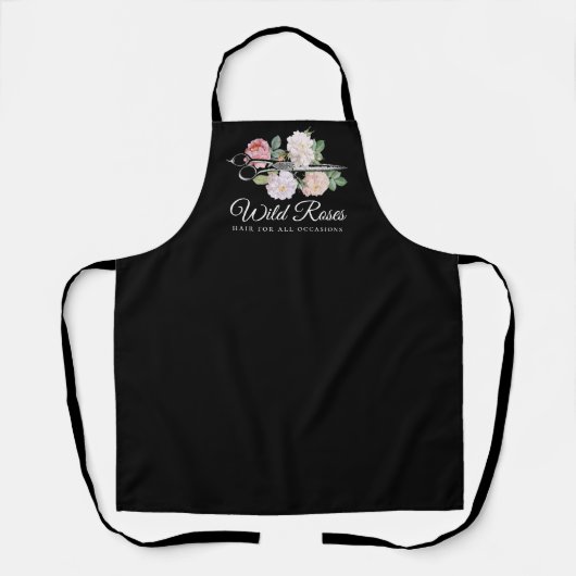 フローラエレガントバラヘアスタイリストサロンブラック エプロン (正面)