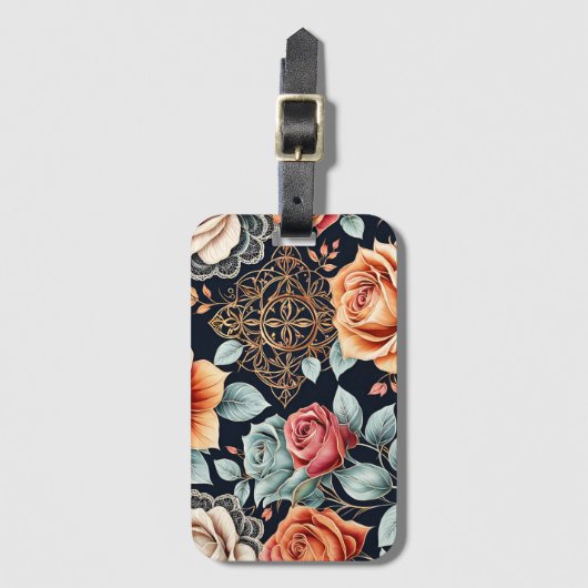 フローラエレガントバララゲージタグ付ソフトデザイン ラゲッジタグ (正面縦)