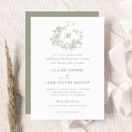 フローラエレガントバラリース結婚ズセージモノグラム 招待状