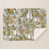 フローラエレガントバラ花弁パターン シェルパブランケット (正面(横))