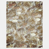 フローラエレガントバラ花弁パターン フリースブランケット (正面)