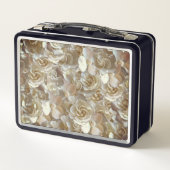 フローラエレガントバラ花弁パターン メタルランチボックス (裏面)