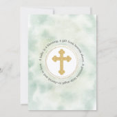 フローラエレガントバラ金ゴールドクロスバプテスマ 招待状 (裏面)