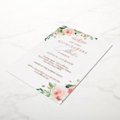 フローラエレガントバラ金ゴールド写真キンセアニェラ 箔招待状 (回転した状態)