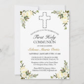 フローラエレガントバラ金ゴールド第1聖餐式インヴィ 招待状 (正面)