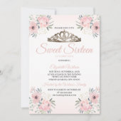 フローラエレガントバラ金ゴールド赤面ピンク2甘い16 招待状 (正面)