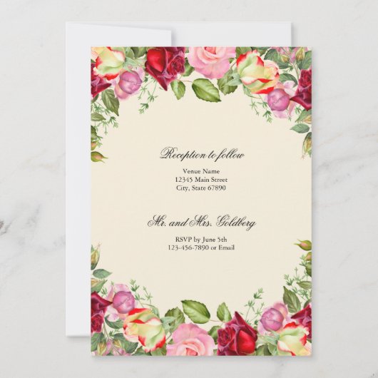 フローラエレガントバルミツワー 招待状 (裏面)