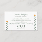 フローラエレガントバレエダンスインストラクタースクールピンク 名刺 (裏面)