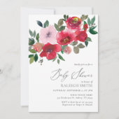 フローラエレガントバレンタイン赤ちゃんシャワー 招待状 (正面)