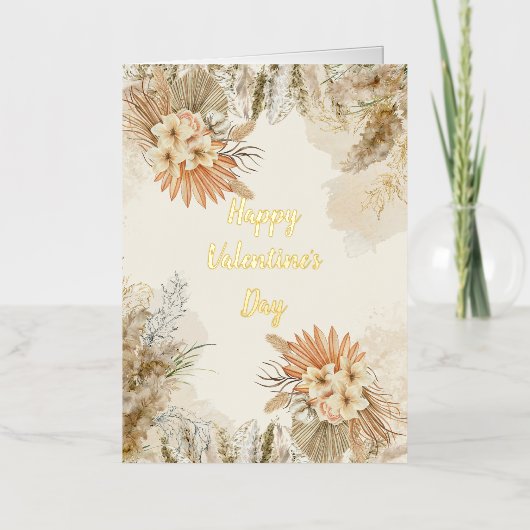 フローラエレガントバレンタイン 箔グリーティングカード (正面)