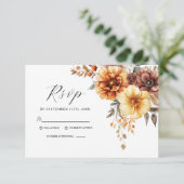 フローラエレガントバーンドオレンジテラコッタ結婚ズ 出欠カード (スタンド正面)