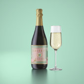 フローラエレガントパステルピンク&パステルブルー スパークリングワインラベル