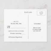 フローラエレガントパープルウィンターキンセアニェラRSVP インビテーションポストカード (裏面)