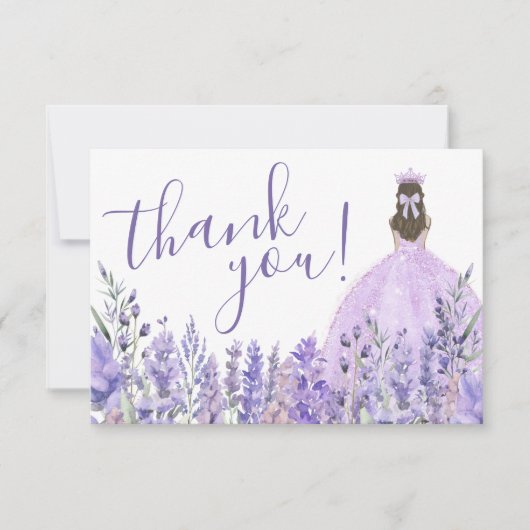 フローラエレガントパープルキンセアニラ写真 サンキューカード (正面)