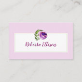 フローラエレガントパープルシェード水カラーバラ 名刺 (正面)