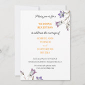 フローラエレガントパープルベルフラワーウェディングレセプション 招待状 (正面)