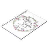 フローラエレガントパープルレターシックデザイン ノートブック (左側)