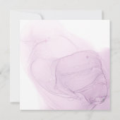 フローラエレガントパープルロータス日付を保存 招待状 (裏面)