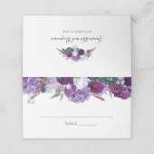 フローラエレガントパープル結婚植物薬 プレイスカード (外部開封)