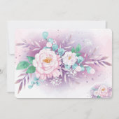 フローラエレガントパープル誕生日パーティー 招待状 (裏面)