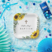 フローラエレガントヒマワリ十字洗礼 ペーパープレート (パーティー)