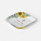 フローラエレガントヒマワリ十字洗礼 ペーパープレート (傾斜あり)