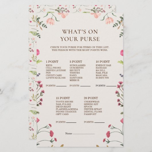 フローラエレガントピンクあなたの財布のゲームの何 (正面/裏面)