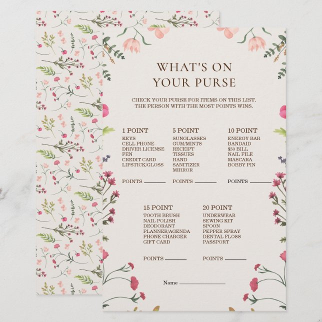 フローラエレガントピンクあなたの財布のゲームの何 (正面/裏面)