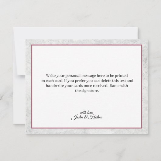 フローラエレガントピンクと白の牡丹 サンキューカード (裏面)