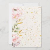 フローラエレガントピンクと金ゴールド75誕生日 招待状 (裏面)