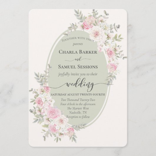 フローラエレガントピンクの水彩バラ&ペニー プログラム (正面)