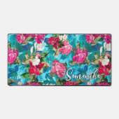 フローラエレガントピンクの花模様 デスクマット (正面)