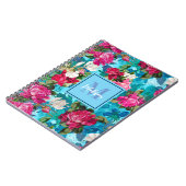 フローラエレガントピンクの花模様 ノートブック (左側)