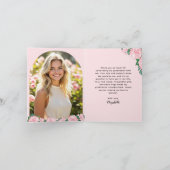 フローラエレガントピンクアーチ写真卒業 サンキューカード (内部)