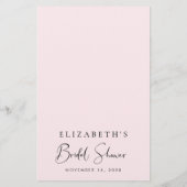 フローラエレガントピンクウォーター色ブライダルシャワーゲーム (裏面)