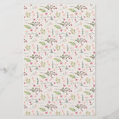 フローラエレガントピンクグリーンブライダルビンゴゲームカード (裏面)