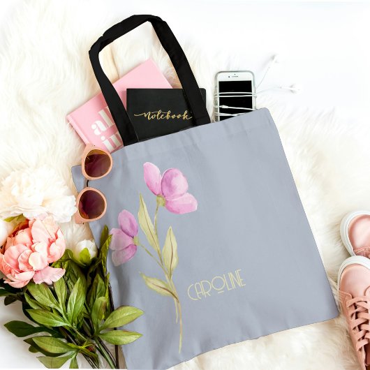 フローラエレガントピンクグリーンボーホカワイイ トートバッグ