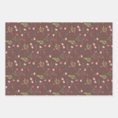 フローラエレガントピンクグリーン植物性ブライダルシャワー ラッピングペーパーシート (正面2)