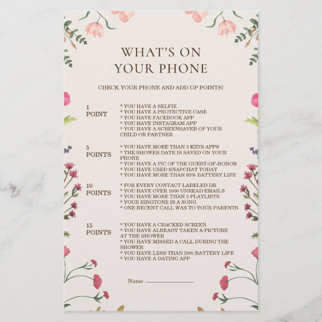 フローラエレガントピンクグリーン電話ゲームの内容 (正面)