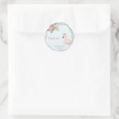 フローラエレガントピンクスワンと王冠ありがとう ラウンドシール (バッグ)