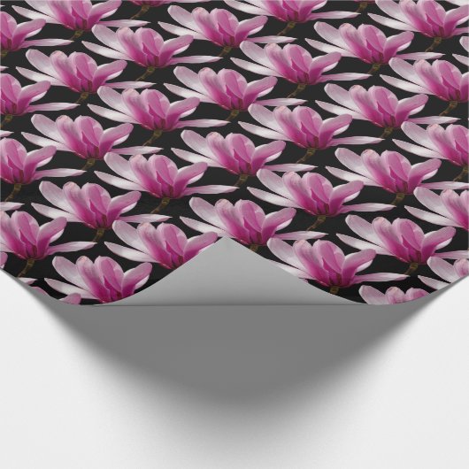 フローラエレガントピンクソーサーマグノリア ラッピングペーパー (角)