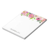 フローラエレガントピンクパステルウォーターカラー牡丹 ノートパッド (回転)