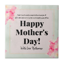 フローラエレガントピンクフラワーハッピーマザーズ・デイ タイル
