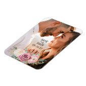 フローラエレガントピンクブラック日付磁石を保存 マグネット (左側)